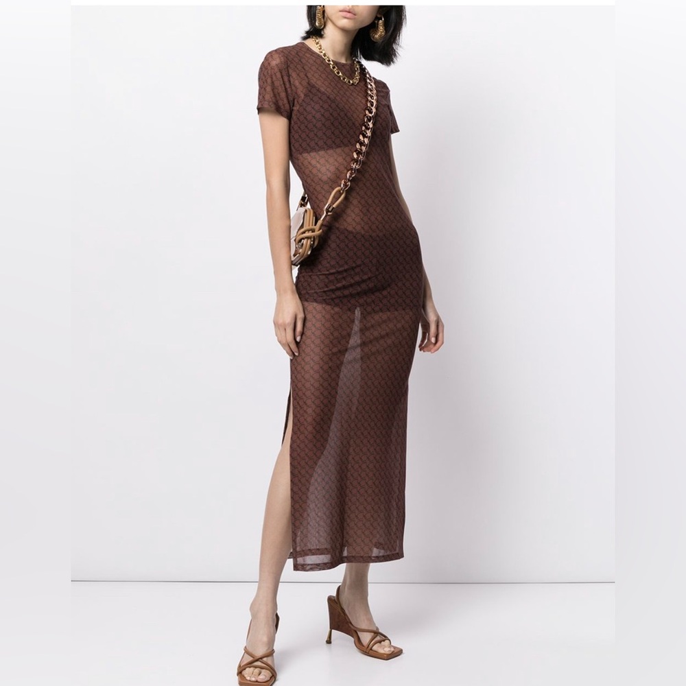 Miaou Billie Dress in Brown Monogram